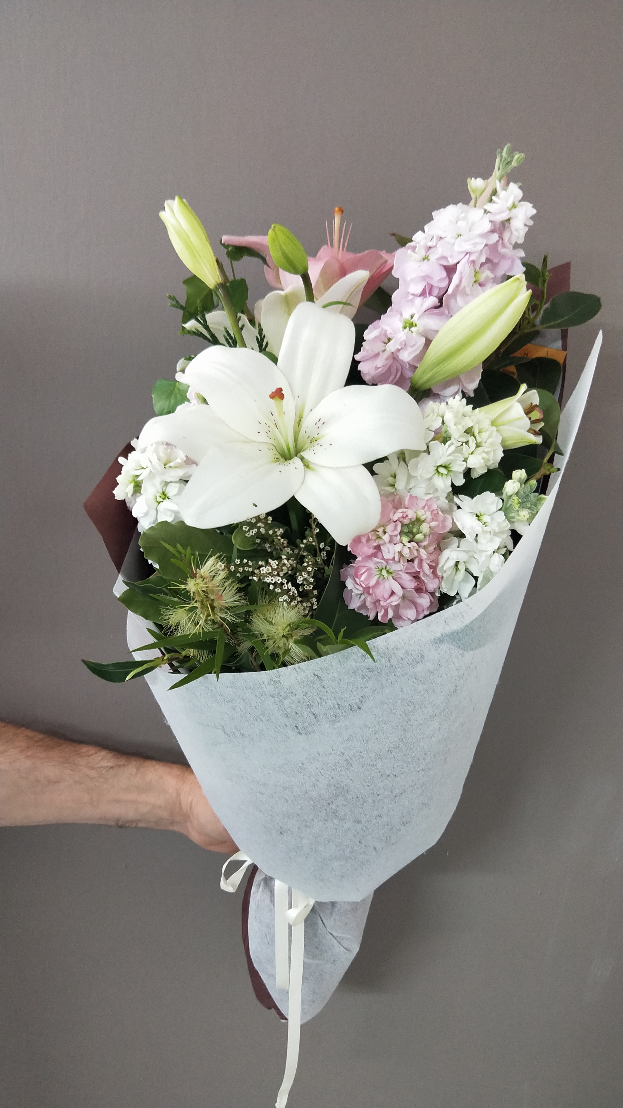 Floral cone bouquet makes the perfect gift for any occasion.